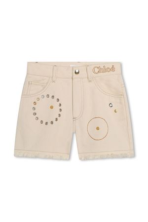 ivory cotton shorts CHLOE' KIDS | C20090Z32